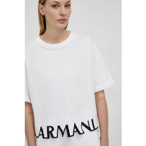 Bavlnené tričko Armani Exchange biela farba, vyobraziť