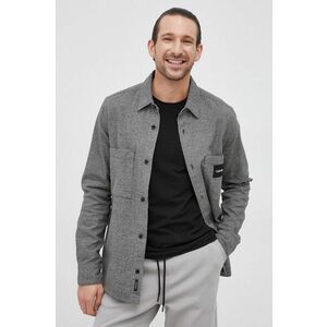 Bavlnená košeľa Calvin Klein pánska, šedá farba, regular, s klasickým golierom vyobraziť