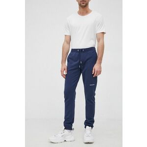 Bavlnené nohavice Calvin Klein Jeans pánske, tmavomodrá farba, jednofarebné vyobraziť