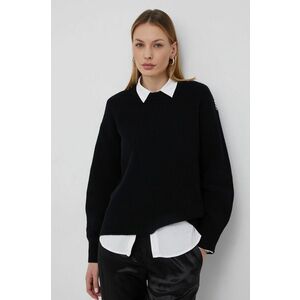 Bavlnený sveter Hugo dámsky, čierna farba, teplý, vyobraziť