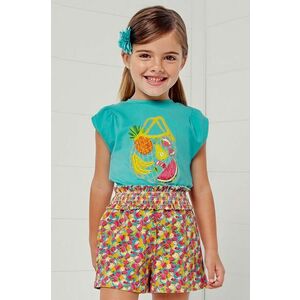 Detské bavlnené tričko Mayoral tyrkysová farba, vyobraziť