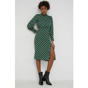 Šaty Answear Lab zelená farba, midi, áčkový strih vyobraziť