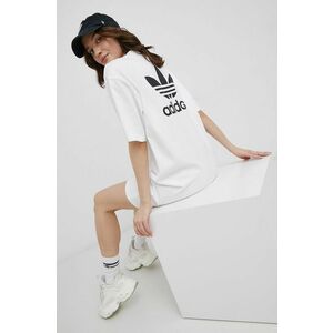 Bavlnené šaty adidas Originals Adicolor HC2034 biela farba, mini, oversize vyobraziť