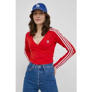 Tričko s dlhým rukávom adidas Originals Adicolor HC2042 dámske, červená farba, vyobraziť
