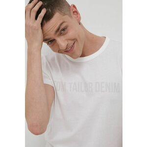 Bavlnené tričko Tom Tailor biela farba, s potlačou vyobraziť