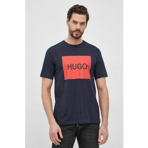 Tričko Hugo pánske, tmavomodrá farba, s potlačou vyobraziť