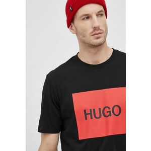 Tričko Hugo pánske, čierna farba, s potlačou vyobraziť