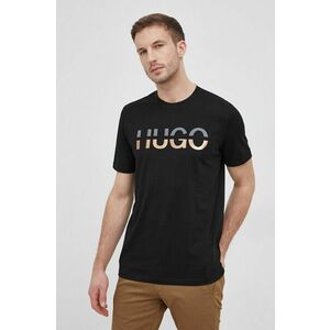 Tričko Hugo pánske, čierna farba, s potlačou vyobraziť