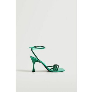 Sandále Mango dámske, zelená farba, vyobraziť