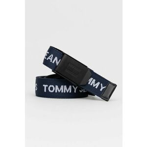 Opasok Tommy Jeans Rev Webbing pánsky, tmavomodrá farba vyobraziť