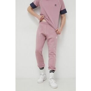 Nohavice adidas Originals Adicolor HE9411 pánske, ružová farba, jednofarebné vyobraziť