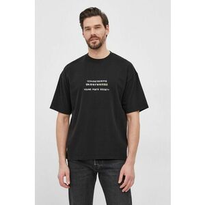 Bavlnené tričko Young Poets Society čierna farba, s potlačou vyobraziť