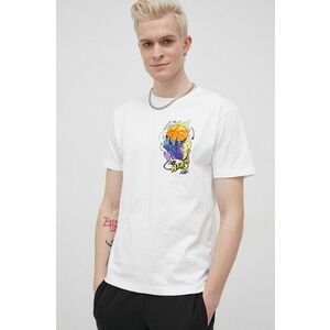 Bavlnené tričko New Balance biela farba, s potlačou vyobraziť