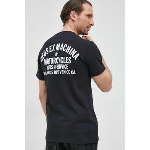 Bavlnené tričko Deus Ex Machina čierna farba, s potlačou vyobraziť