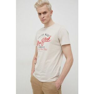Bavlnené tričko Produkt by Jack & Jones béžová farba, s potlačou vyobraziť