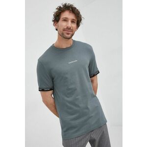 Bavlnené tričko Calvin Klein zelená farba, jednofarebné vyobraziť