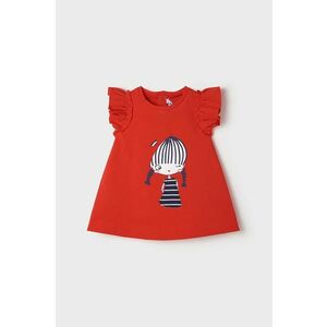 Dievčenské šaty Mayoral červená farba, mini, rovná vyobraziť