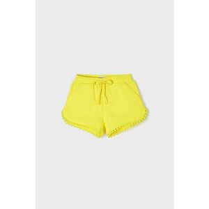 Detské krátke nohavice Mayoral žltá farba, jednofarebné, vyobraziť