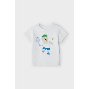 Detské bavlnené tričko Mayoral biela farba, s potlačou vyobraziť