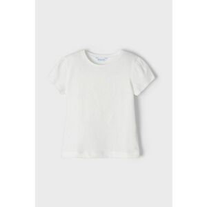 Detské bavlnené tričko Mayoral béžová farba, vyobraziť