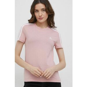 Bavlnené tričko adidas HF7236 ružová farba, vyobraziť