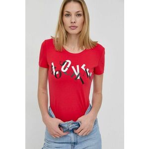 Tričko Love Moschino dámske, červená farba, vyobraziť