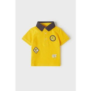 Detské polo tričko Mayoral žltá farba, s nášivkou vyobraziť