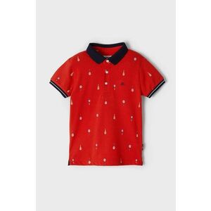 Detské polo tričko Mayoral červená farba, s nášivkou vyobraziť