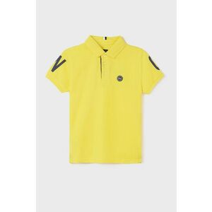 Detské polo tričko Mayoral žltá farba, s nášivkou vyobraziť