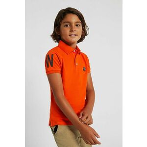 Detské polo tričko Mayoral oranžová farba, s nášivkou vyobraziť