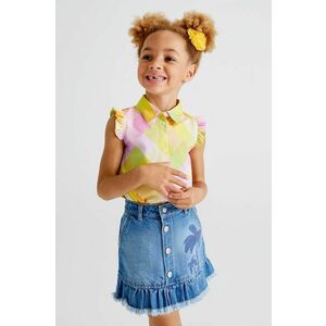 Dievčenská rifľová sukňa Mayoral fialová farba, mini, rovný strih vyobraziť