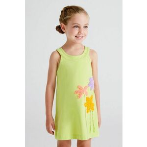Dievčenské šaty Mayoral zelená farba, mini, rovná vyobraziť