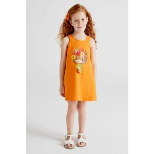 Dievčenské šaty Mayoral oranžová farba, mini, rovná vyobraziť