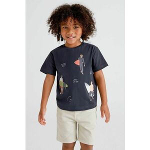 Detské bavlnené tričko Mayoral čierna farba, s potlačou vyobraziť