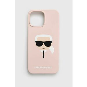 Puzdro na mobil Karl Lagerfeld iPhone 13 Pro Max ružová farba vyobraziť