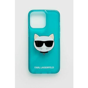 Puzdro na mobil Karl Lagerfeld iPhone 13 Pro tyrkysová farba vyobraziť