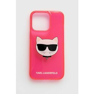 Puzdro na mobil Karl Lagerfeld iPhone 13 Pro ružová farba vyobraziť