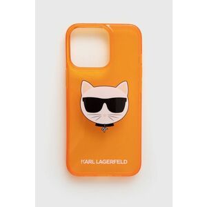 Puzdro na mobil Karl Lagerfeld iPhone 13 Pro oranžová farba vyobraziť