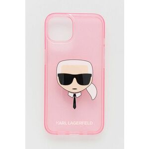 Puzdro na mobil Karl Lagerfeld iPhone 13 ružová farba vyobraziť