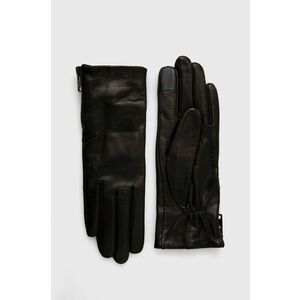 Kožené rukavice AllSaints dámske, čierna farba vyobraziť