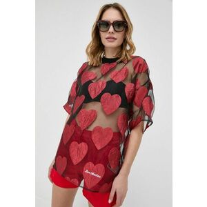 Blúzka Love Moschino dámska, červená farba, vzorovaná vyobraziť