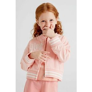 Detská bavlnená mikina Mayoral ružová farba, s nášivkou vyobraziť