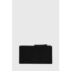 Kožená peňaženka AllSaints dámska, čierna farba vyobraziť