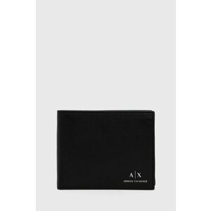 Kožená peňaženka Armani Exchange pánska, čierna farba vyobraziť