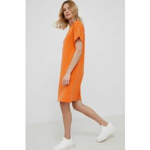 Šaty Armani Exchange oranžová farba, mini, rovná vyobraziť