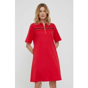 Bavlnené šaty Armani Exchange červená farba, mini, rovná vyobraziť