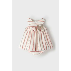 Šaty pre bábätká Mayoral Newborn béžová farba, mini, áčkový strih vyobraziť