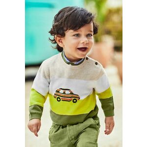 Detský bavlnený sveter Mayoral zelená farba, ľahký vyobraziť
