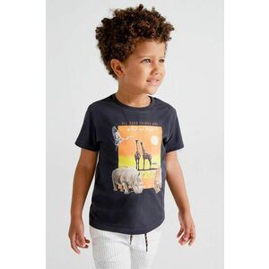 Detské bavlnené tričko Mayoral čierna farba, s potlačou vyobraziť