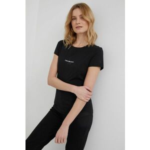 Bavlnené tričko Calvin Klein Jeans čierna farba, vyobraziť